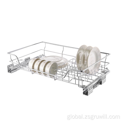 Kitchen Pull Out Wire Basket Iron Wire Hanging Metal Bowl and dish Basket Factory